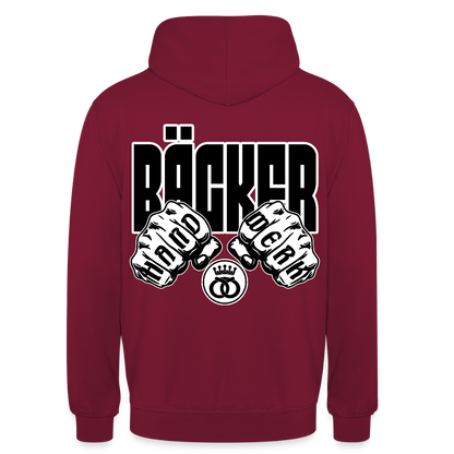 Unisex Hoodie "Bäcker" (beidseitig bedruckt) - Bordeaux