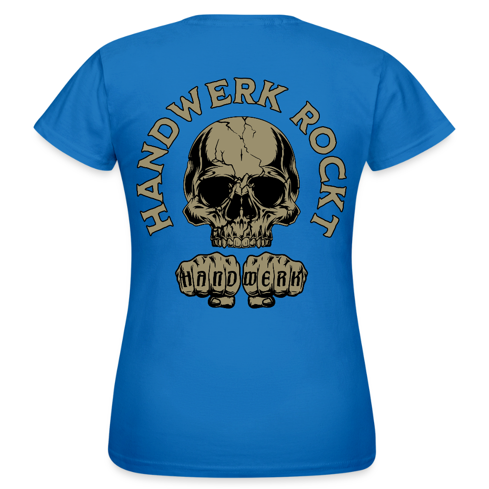 Frauen T-Shirt "Handwerk-Rockt" (beidseitig bedruckt) - Royalblau