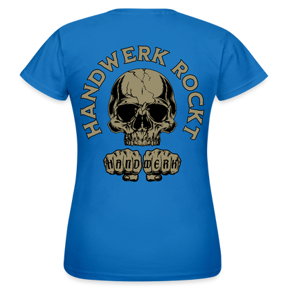 Frauen T-Shirt "Handwerk-Rockt" (beidseitig bedruckt) - Royalblau