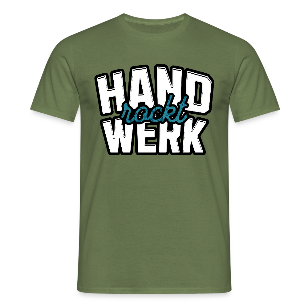Unisex T-Shirt "Handwerk rockt" Militärgrün Männer T-Shirt