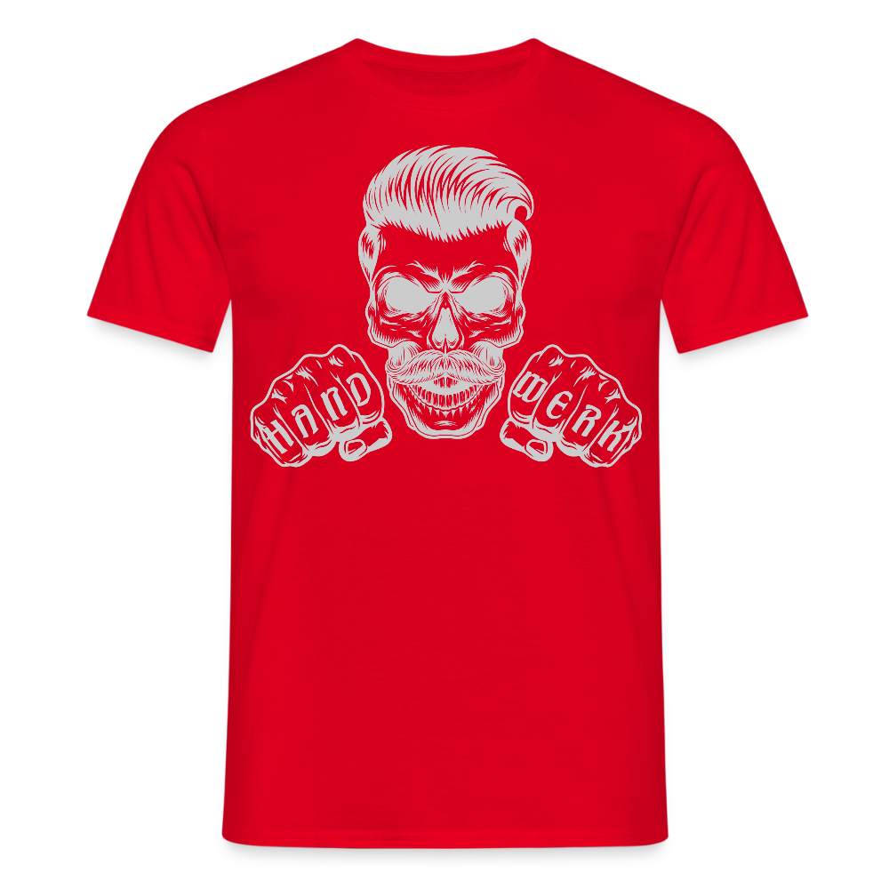 Unisex T-Shirt "Skull-Handwerk" Rot Männer T-Shirt