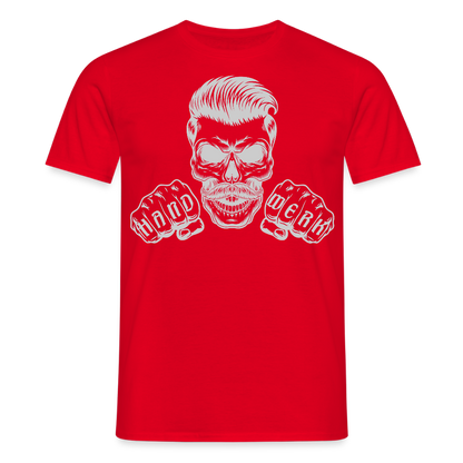 Unisex T-Shirt "Skull-Handwerk" Rot Männer T-Shirt