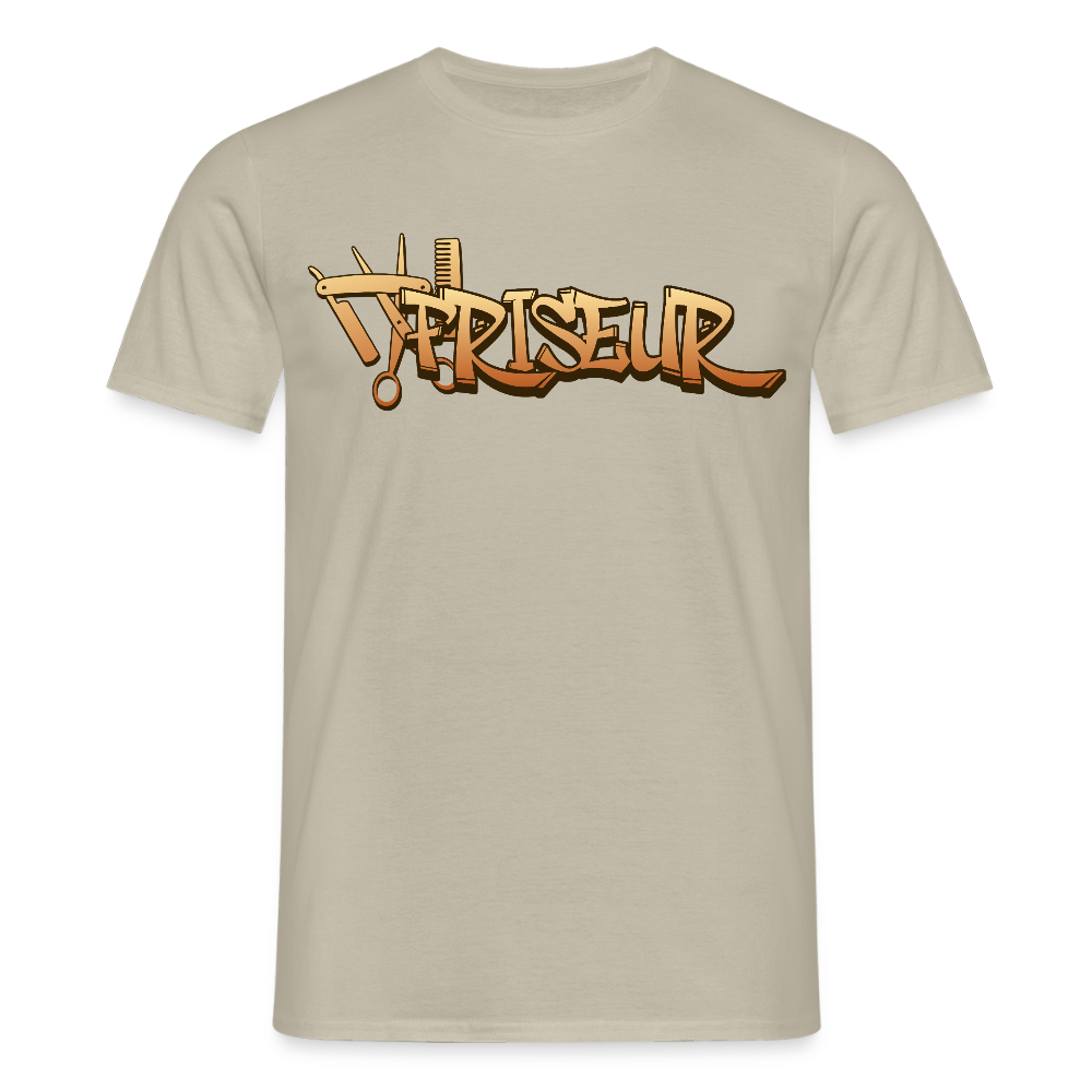 Unisex T-Shirt "Friseur" Sandbeige Männer T-Shirt