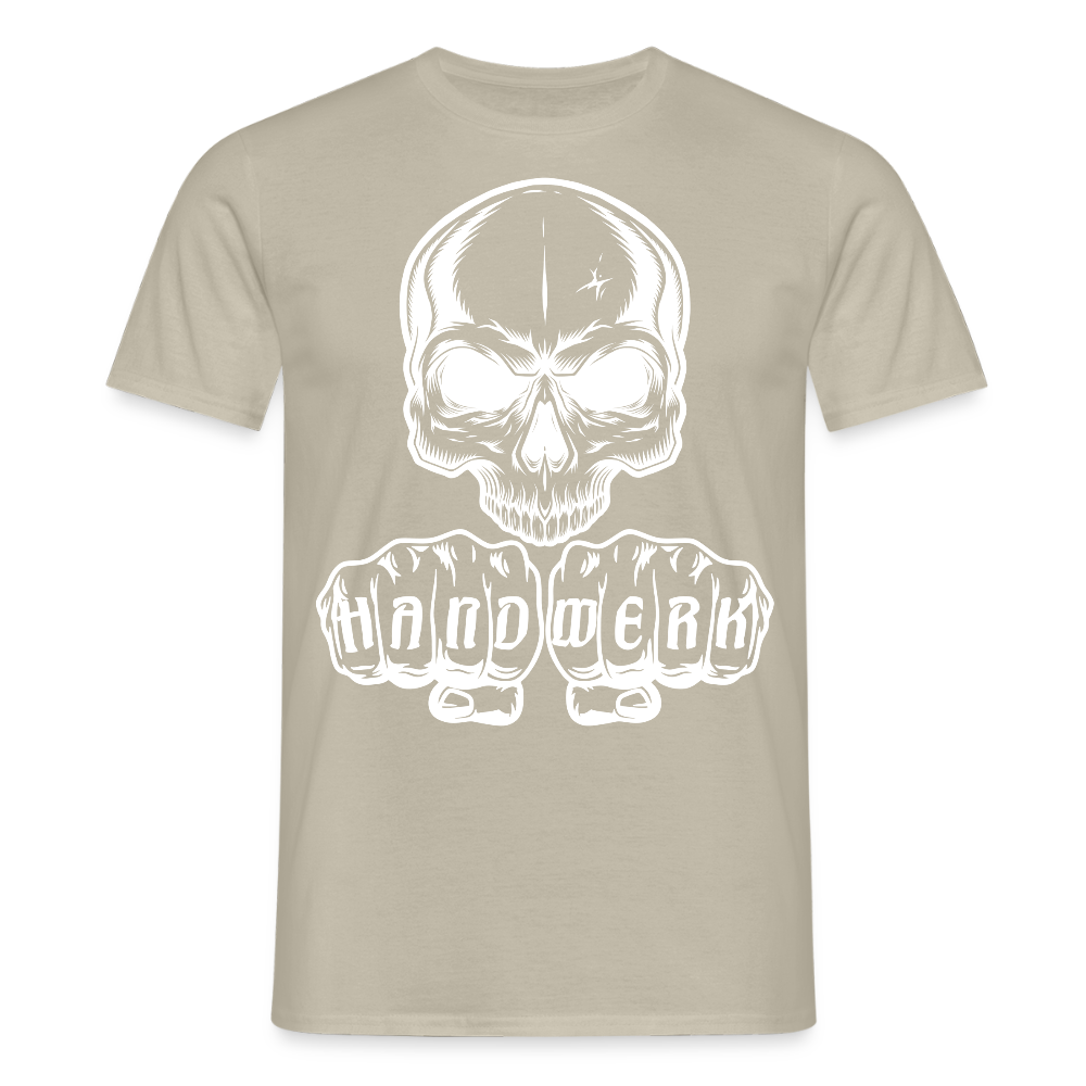 Unisex T-Shirt "Skull-Handwerk" Sandbeige Männer T-Shirt