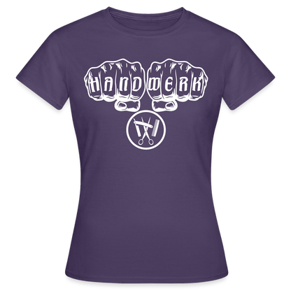 Frauen T-Shirt "Friseur" Dunkellila Frauen T-Shirt