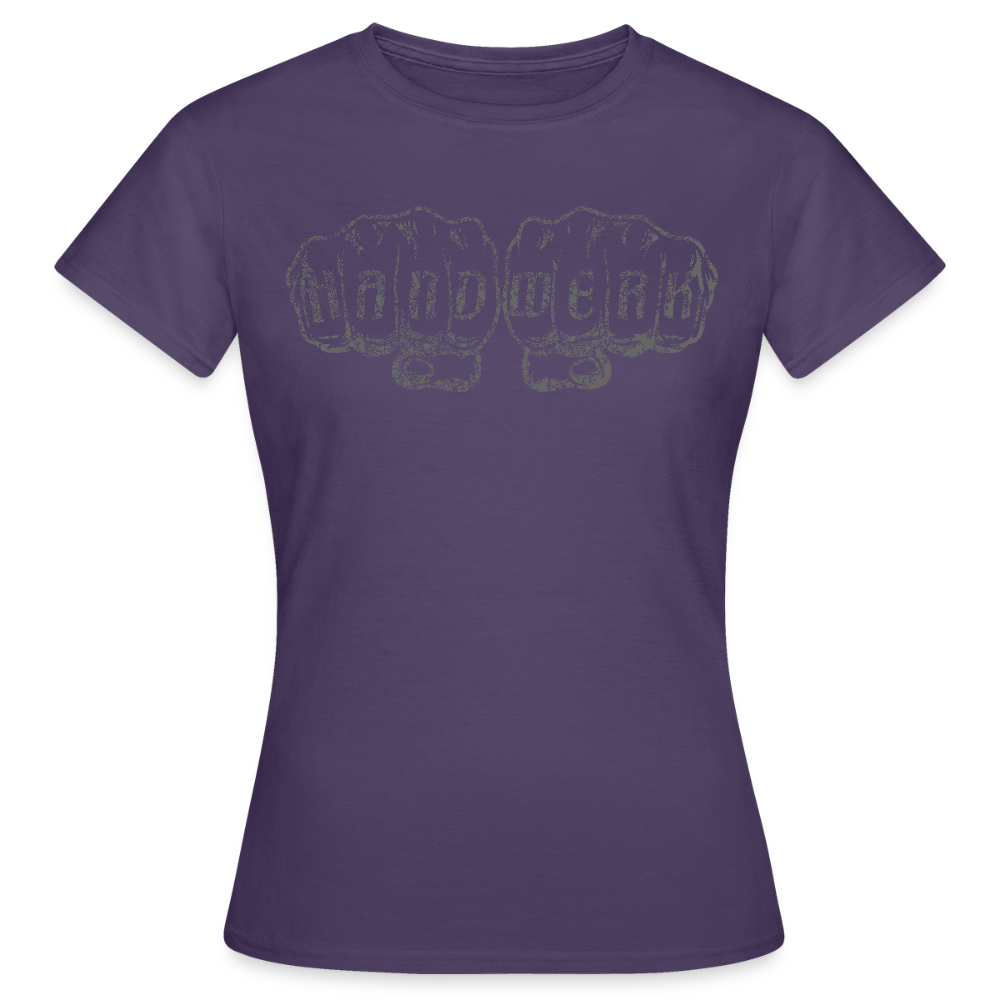 Frauen T-Shirt "Handwerk" Dunkellila Frauen T-Shirt