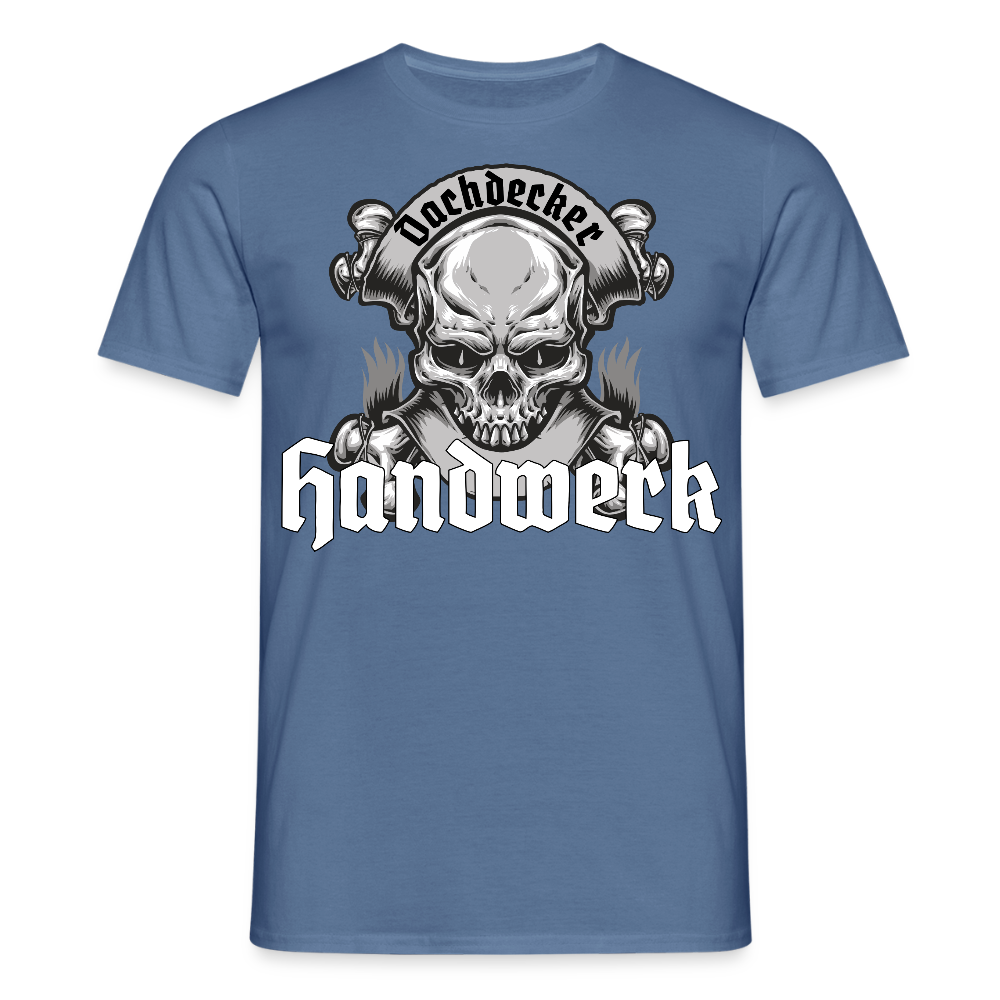 Unisex T-Shirt "Skull-Dachdecker" Taubenblau Männer T-Shirt
