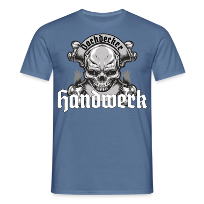 Unisex T-Shirt "Skull-Dachdecker" Taubenblau Männer T-Shirt