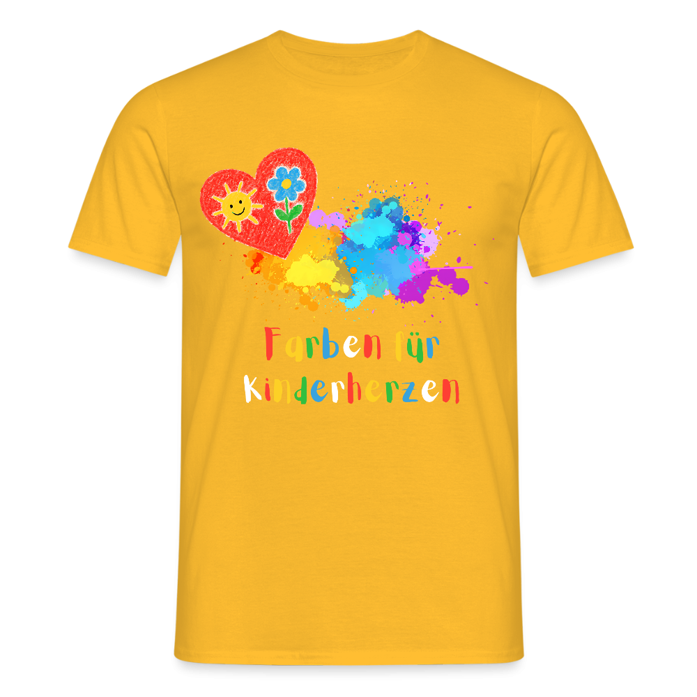 Unisex T-Shirt "Farben für Kinderherzen" Gelb Männer T-Shirt