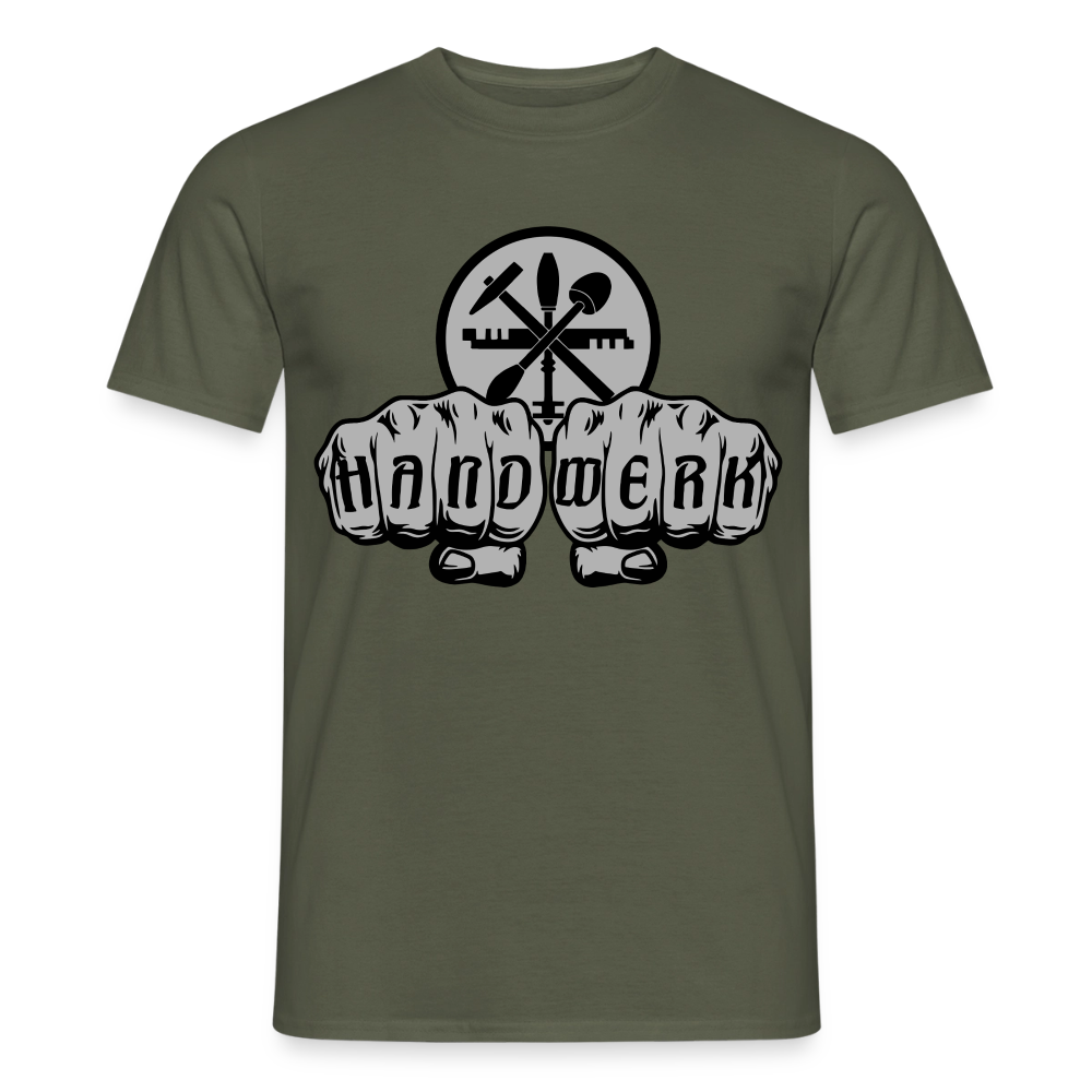 Unisex T-Shirt "Glaser"-Power von Spreadconnect, graues Männer T-Shirt mit schwarzem Druck, weiches Baumwollmaterial, lässiger Fit
