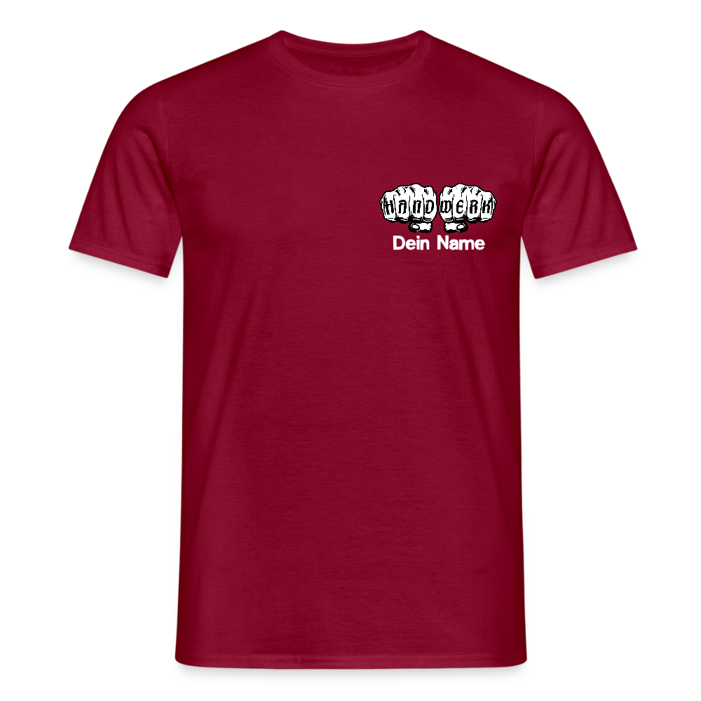 Unisex T-Shirt "Handwerk" personalisiert - Ziegelrot