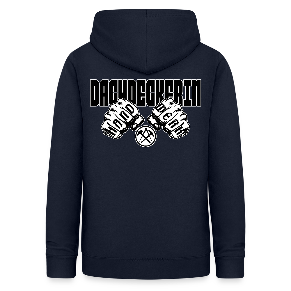 Frauen Hoodie "Dachdeckerin" (beidseitig beruckt) Navy Frauen Hoodie