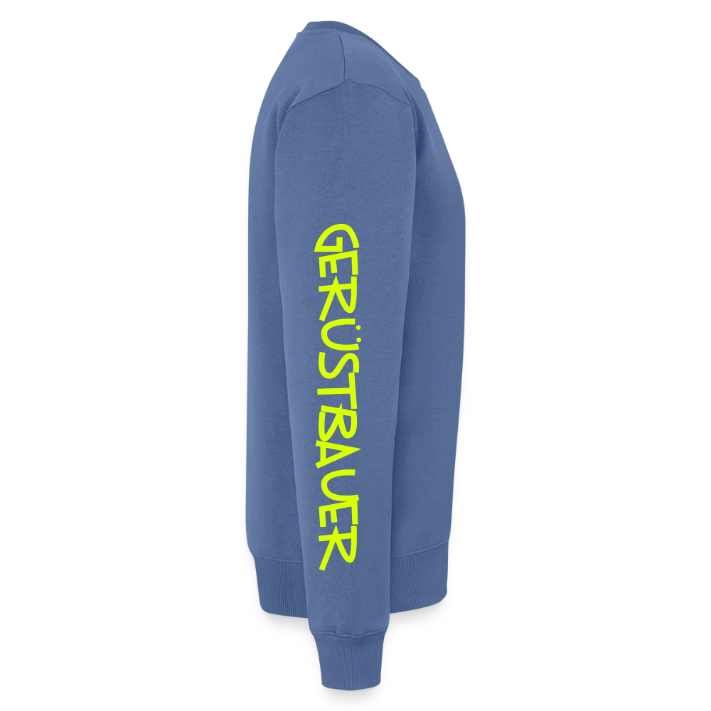 Unisex Premium Pullover "Gerüstbauer" neongelb - Taubenblau