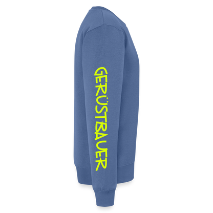 Unisex Premium Pullover "Gerüstbauer" neongelb - Taubenblau