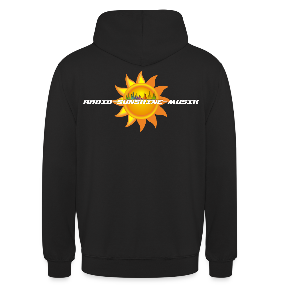 Unisex Hoodie "Radio-Sunshine-Musik" (beidseitig bedruckt) Schwarz Unisex Hoodie