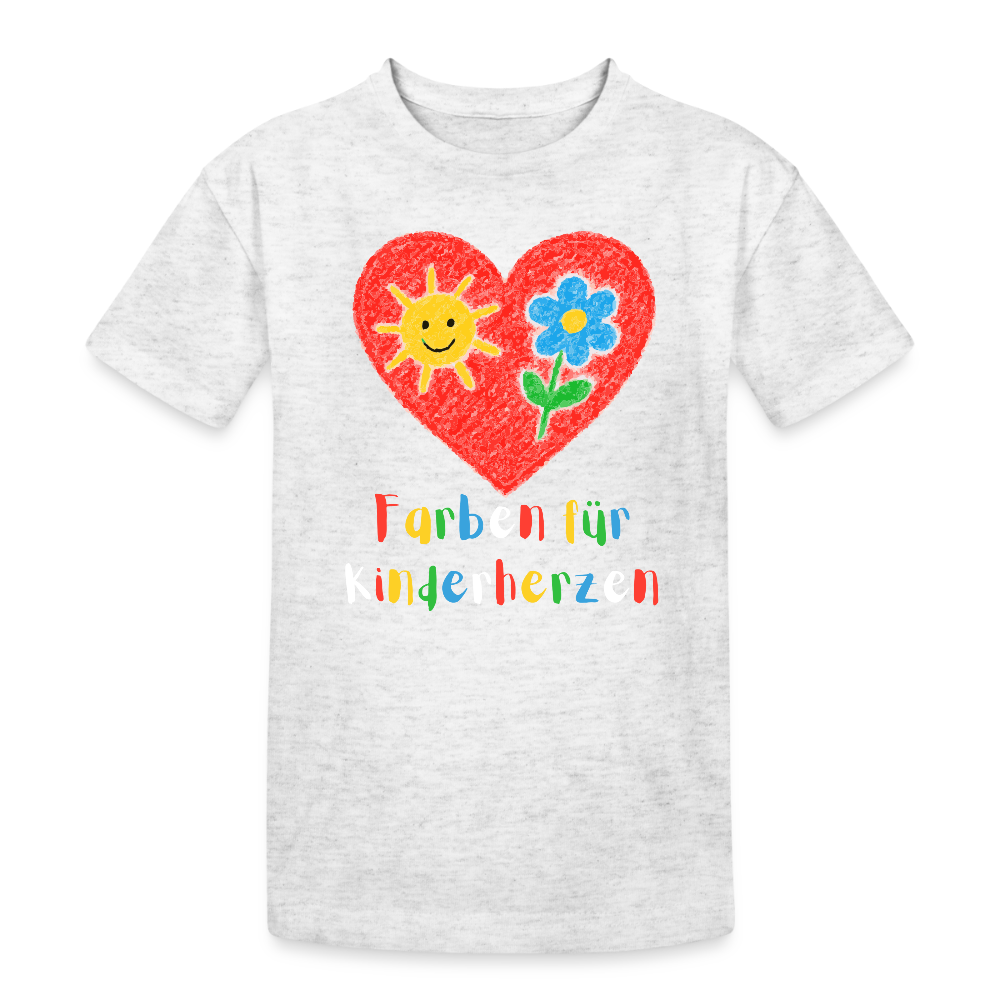 Kinder T-Shirt "Farben für Kinderherzen" Weiß meliert Kinder Heavy Cotton T-Shirt