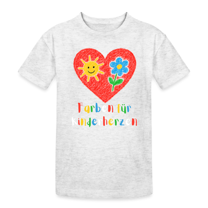 Kinder T-Shirt "Farben für Kinderherzen" Weiß meliert Kinder Heavy Cotton T-Shirt