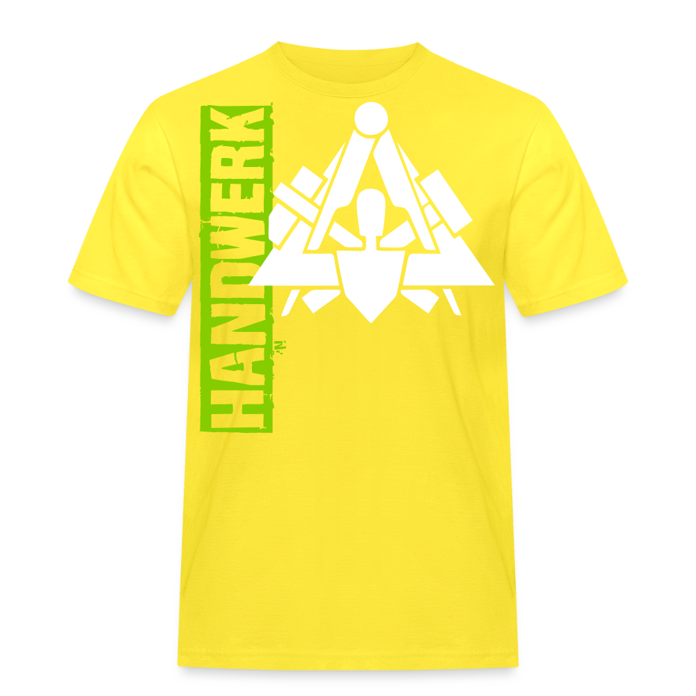Unisex Workwear T-Shirt "Maurer" Gelb Männer Workwear T-Shirt