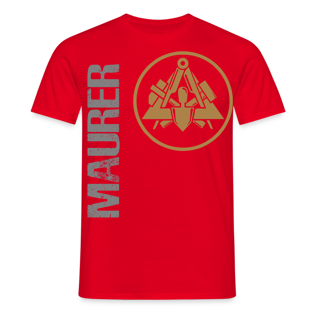 Unisex T-Shirt "Maurer" Rot Männer T-Shirt