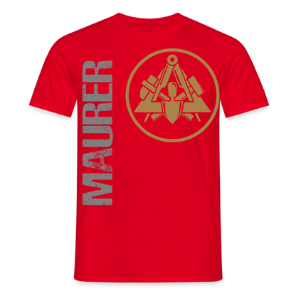 Unisex T-Shirt "Maurer" Rot Männer T-Shirt