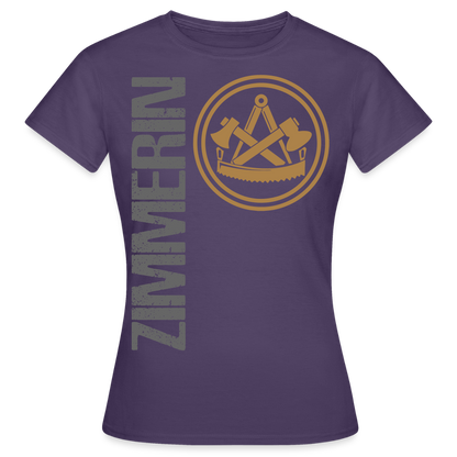 Frauen T-Shirt "Zimmerin" Dunkellila Frauen T-Shirt