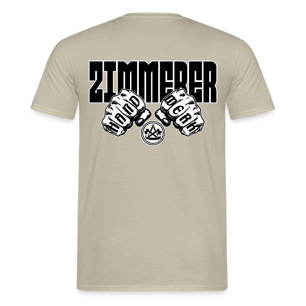 Unisex T-Shirt "Zimmerer" (beidseitig bedruckt) Sandbeige Männer T-Shirt