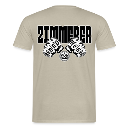 Unisex T-Shirt "Zimmerer" (beidseitig bedruckt) Sandbeige Männer T-Shirt
