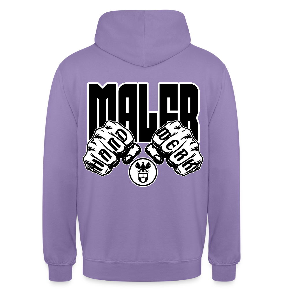 Unisex Hoodie "Maler" (beidseitig bedruckt) Lavendel Unisex Hoodie
