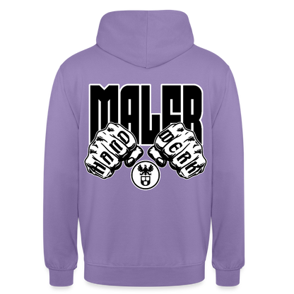 Unisex Hoodie "Maler" (beidseitig bedruckt) Lavendel Unisex Hoodie