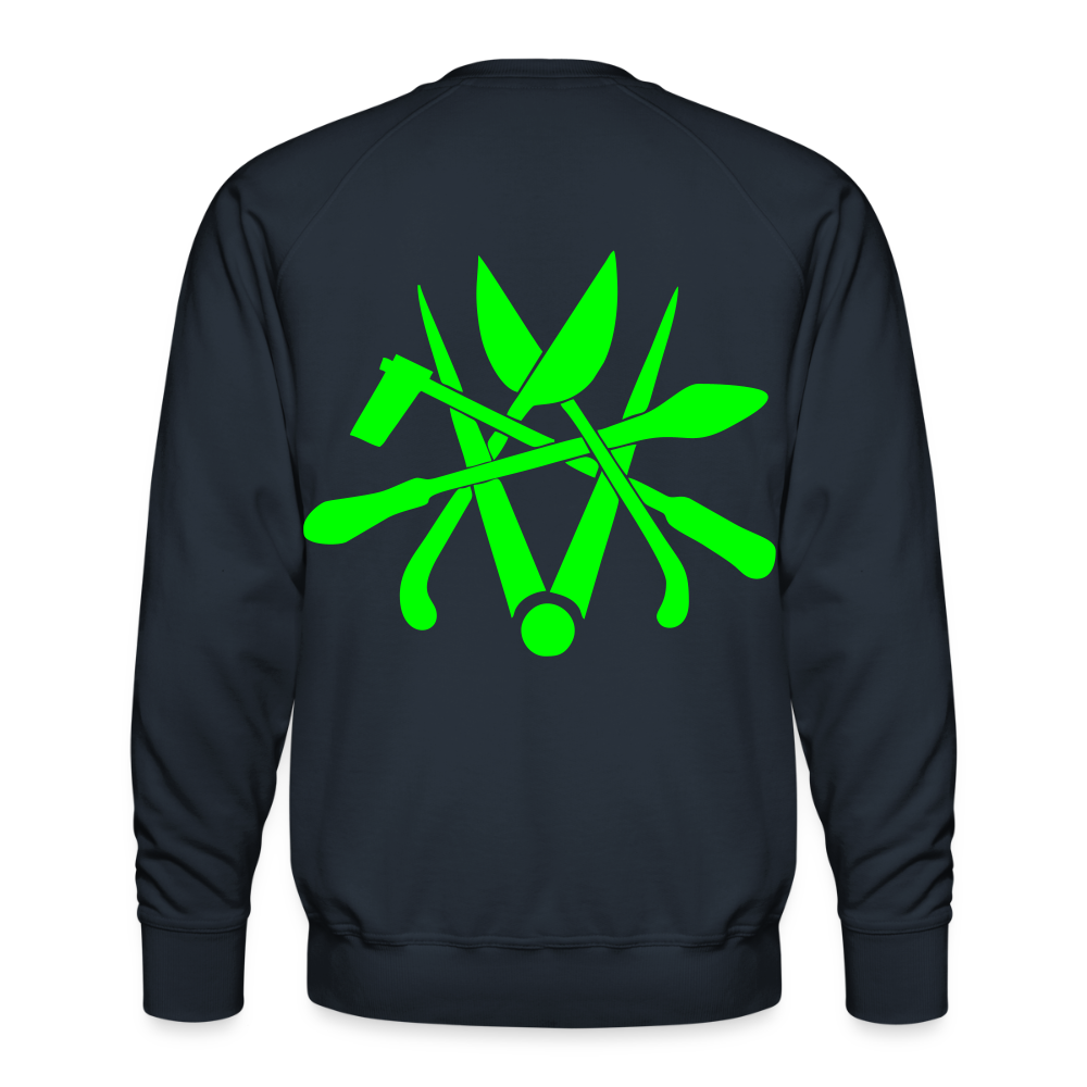 Unisex Premium Pullover "Spengler" neongrün - Navy
