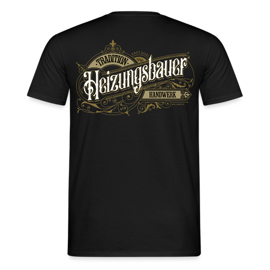 Unisex T-Shirt "Heizungsbauer" Nostalgie Handwerk Schwarz Männer T-Shirt