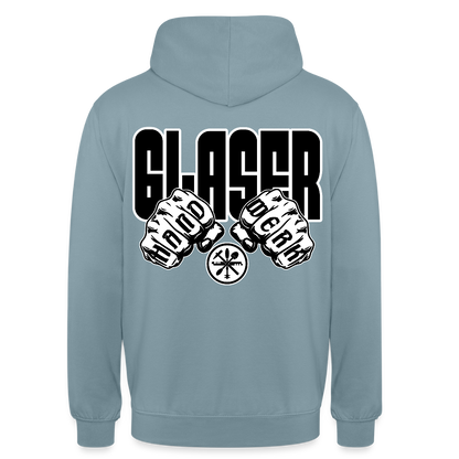 Unisex Hoodie "Glaser" (beidseitig bedruckt) Nebelblau Unisex Hoodie