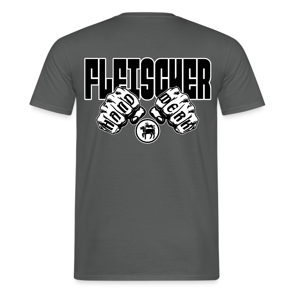 Unisex T-Shirt "Fleischer" (beidseitig bedruckt) Anthrazit Männer T-Shirt