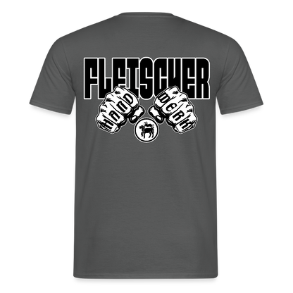 Unisex T-Shirt "Fleischer" (beidseitig bedruckt) Anthrazit Männer T-Shirt