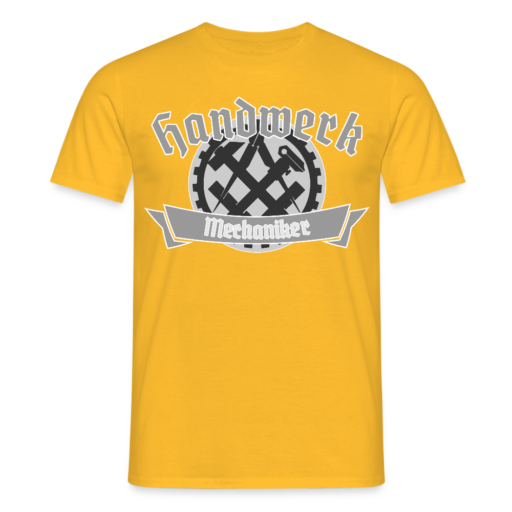Unisex T-Shirt "Mechaniker" Gelb Männer T-Shirt
