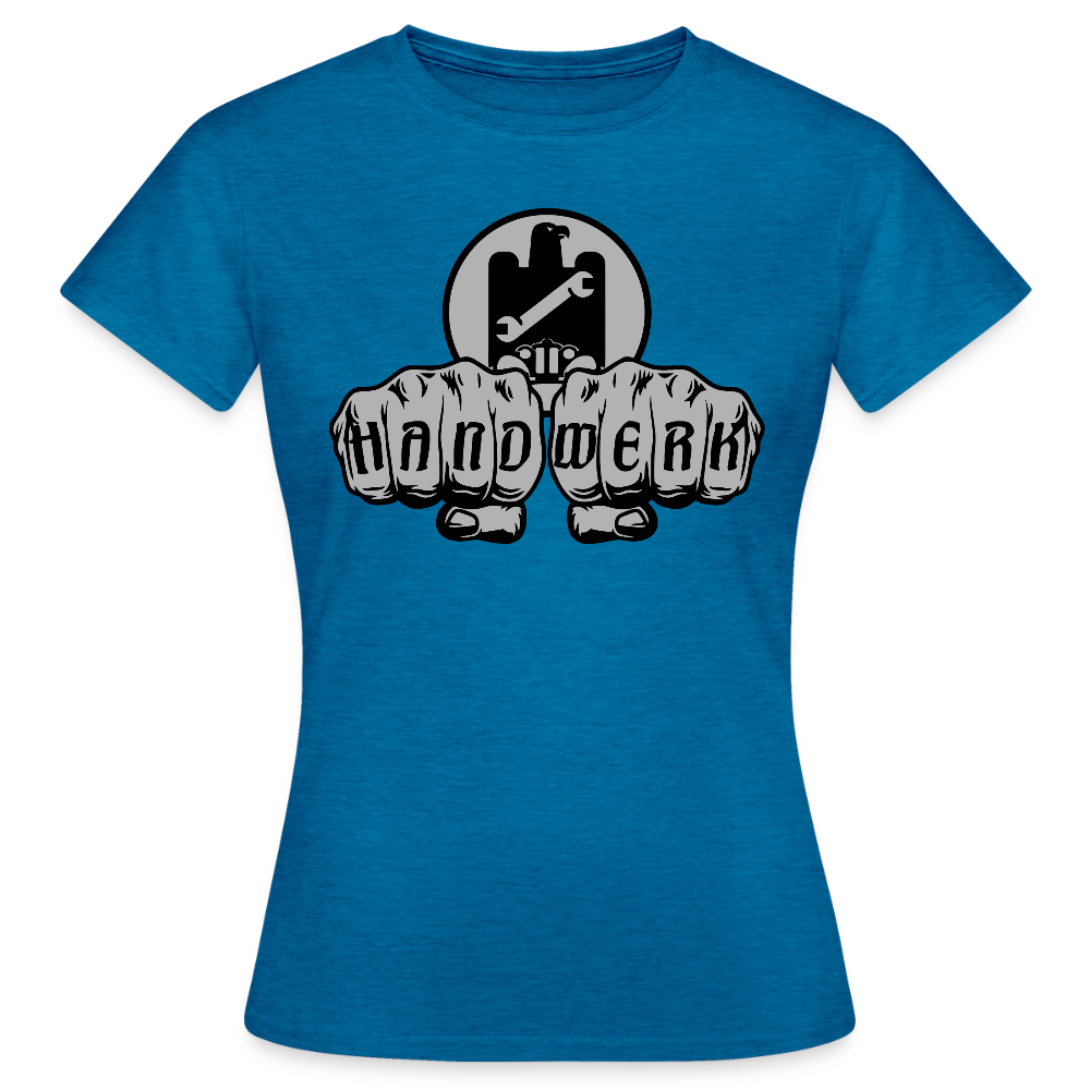 Frauen T-Shirt "KFZ-Mechaniker" Antikblaues Saphir meliert Frauen T-Shirt