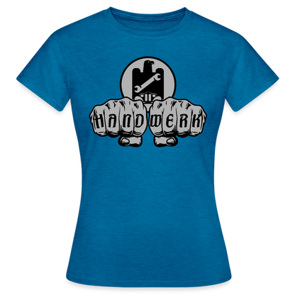 Frauen T-Shirt "KFZ-Mechaniker" Antikblaues Saphir meliert Frauen T-Shirt