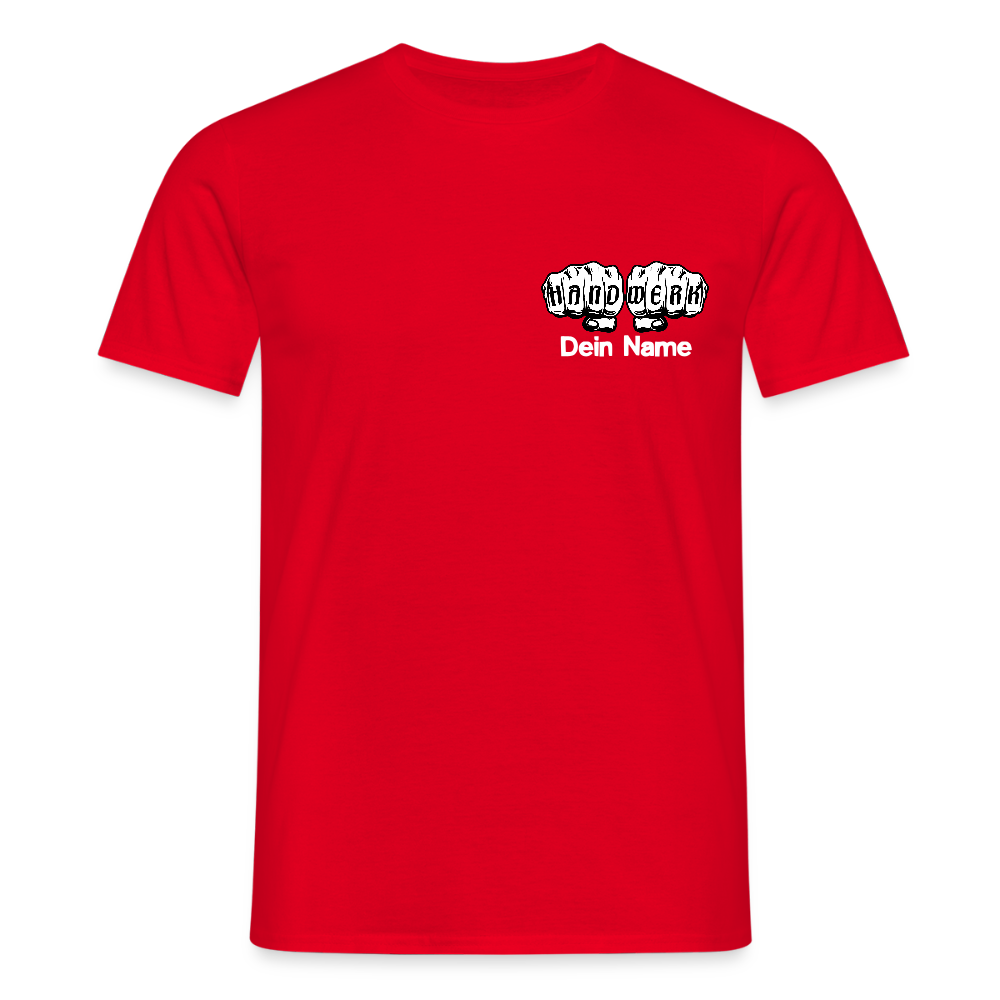 Unisex T-Shirt "Handwerk" personalisiert - Rot