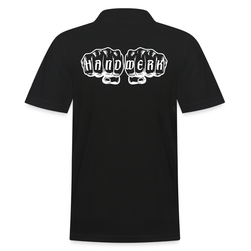 Männer Poloshirt "Handwerk" (hinten bedruckt) Schwarz Männer Poloshirt