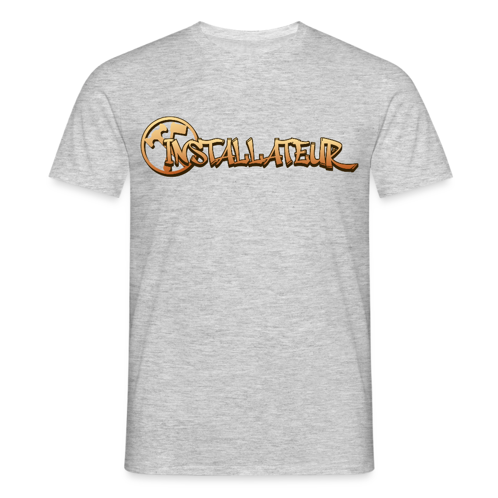 Unisex T-Shirt "Installateur" Grau meliert Männer T-Shirt
