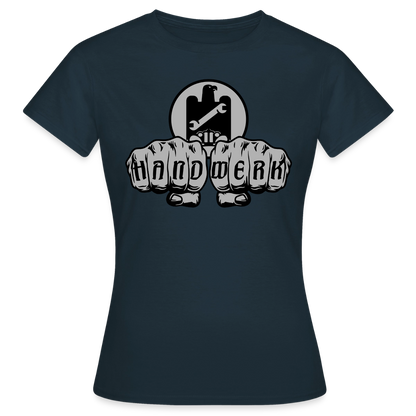 Frauen T-Shirt "KFZ-Mechaniker"-Power von Spreadconnect, schwarzes Damen-T-Shirt mit mechanischem Kraft-Design, bequem und stilvoll