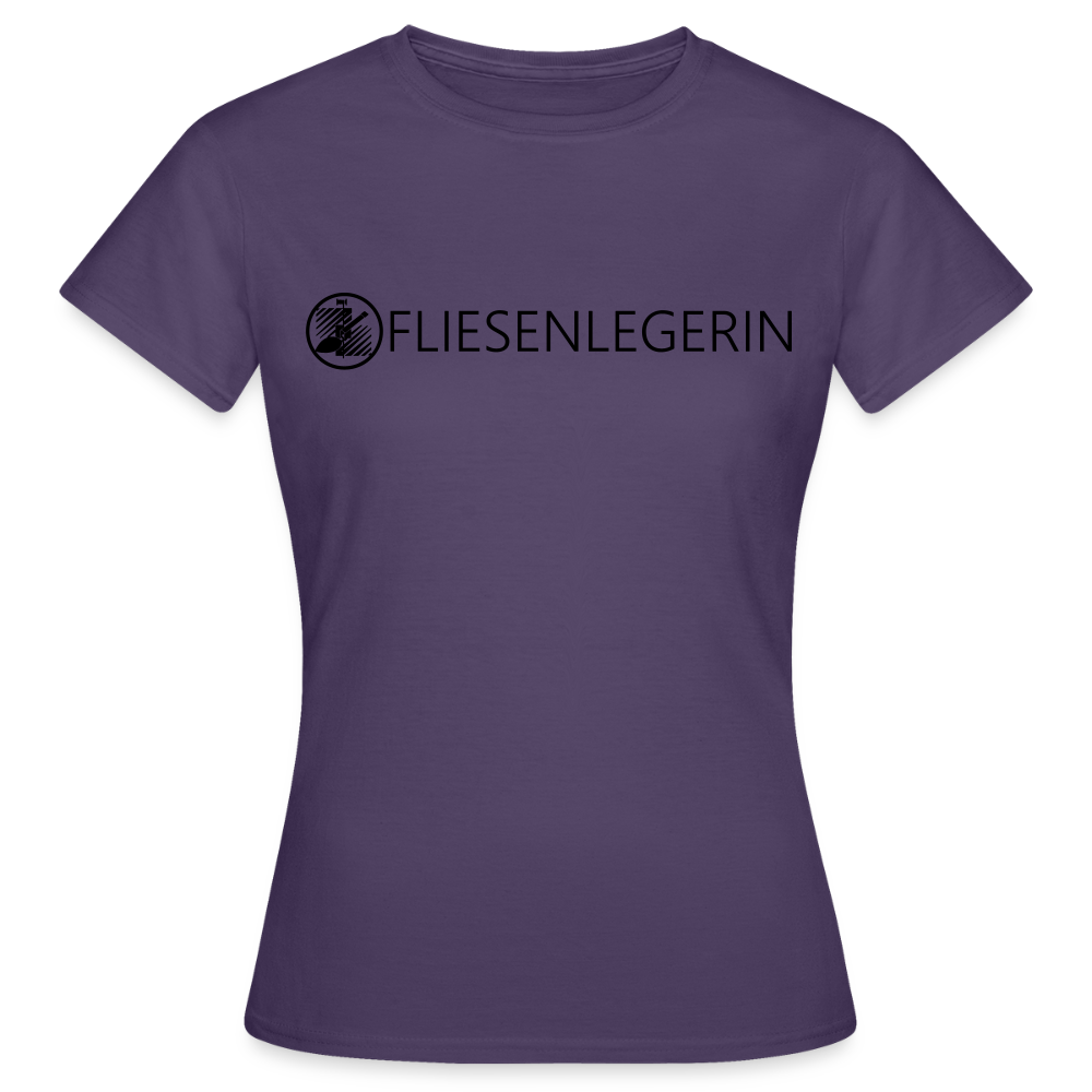 Frauen T-Shirt "Fliesenlegerin" Dunkellila Frauen T-Shirt