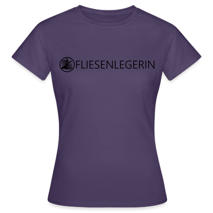 Frauen T-Shirt "Fliesenlegerin" Dunkellila Frauen T-Shirt