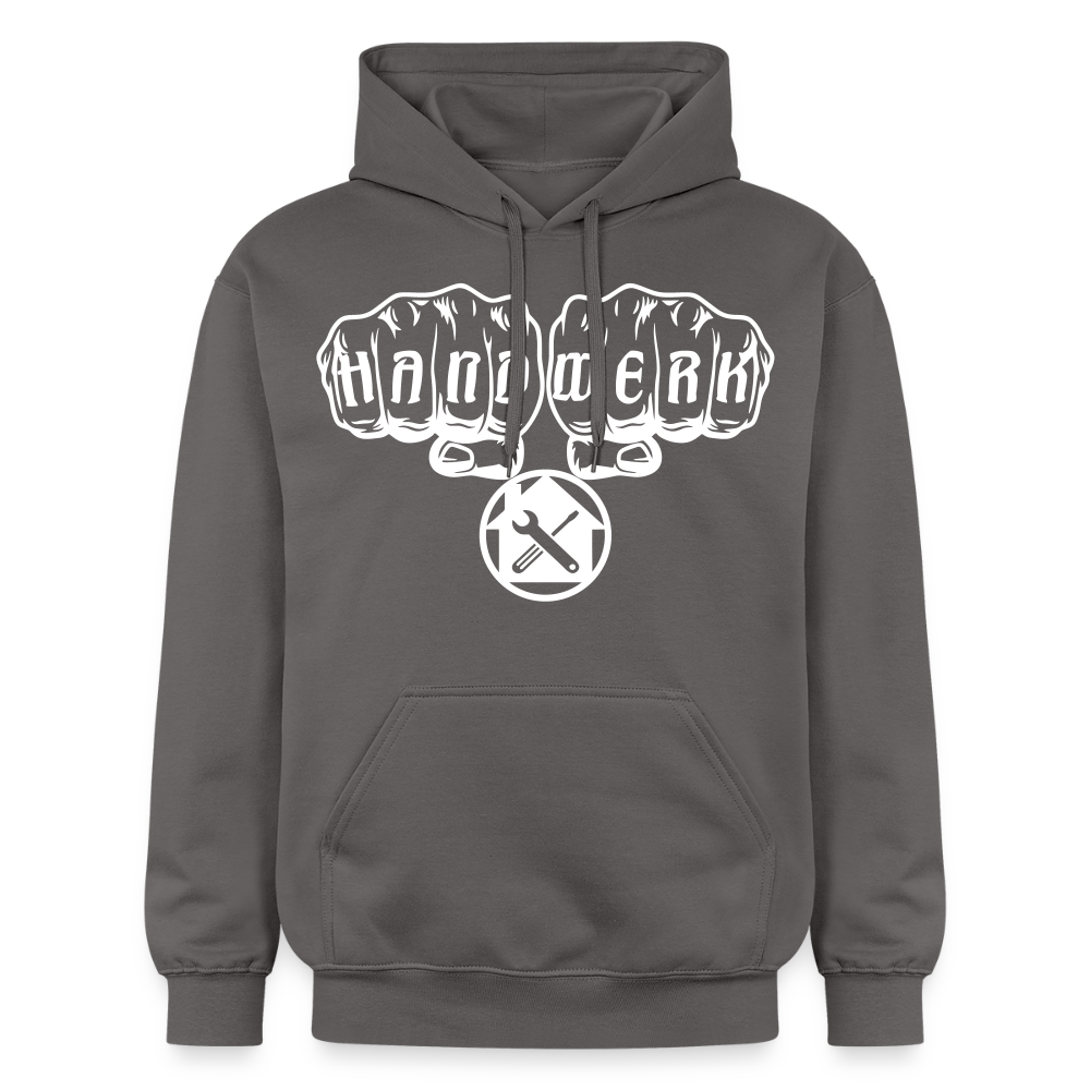 Gildan Unisex Softstyle® "Hausmeister" Dunkelgrau Gildan Unisex Softstyle® Midweight Hoodie