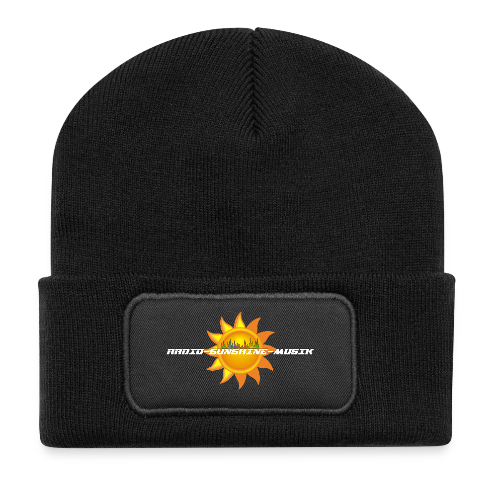 Wintermütze "Radio-Sunshine-Musik" Schwarz One size Recycelte Patch Beanie