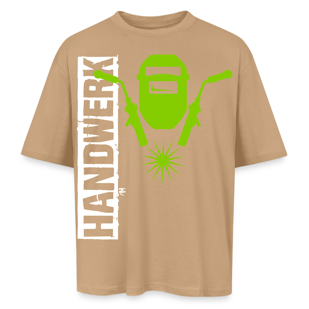 Oversized Unisex T-Shirt "Schweisser" Beige Oversized Unisex T-Shirt