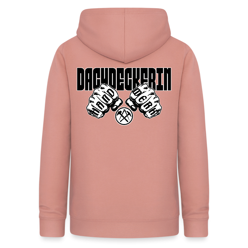 Frauen Hoodie "Dachdeckerin" (beidseitig beruckt) Altrosa Frauen Hoodie
