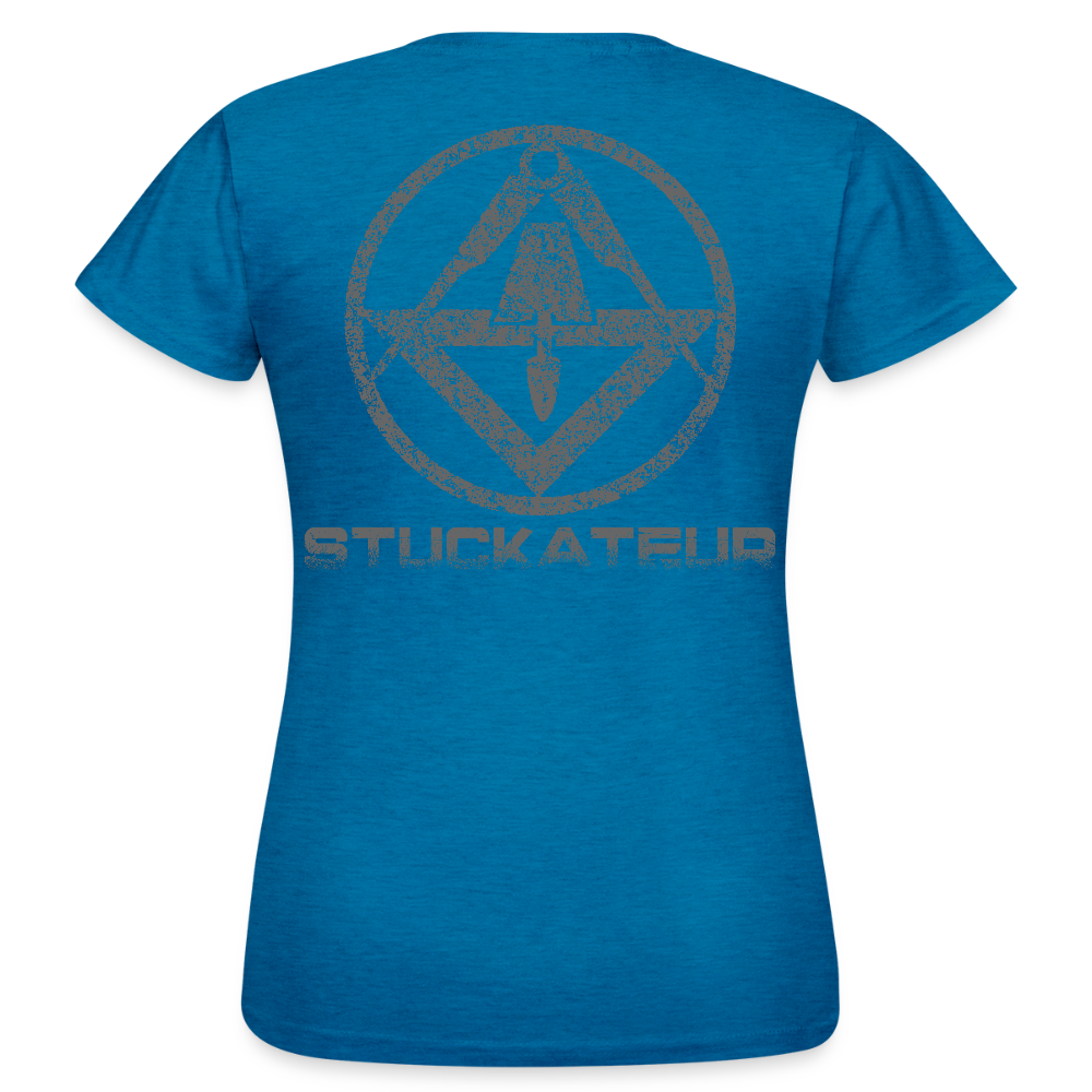 Frauen T-Shirt "Stuckateur" Antikblaues Saphir meliert Frauen T-Shirt