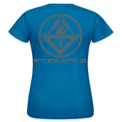 Frauen T-Shirt "Stuckateur" Antikblaues Saphir meliert Frauen T-Shirt