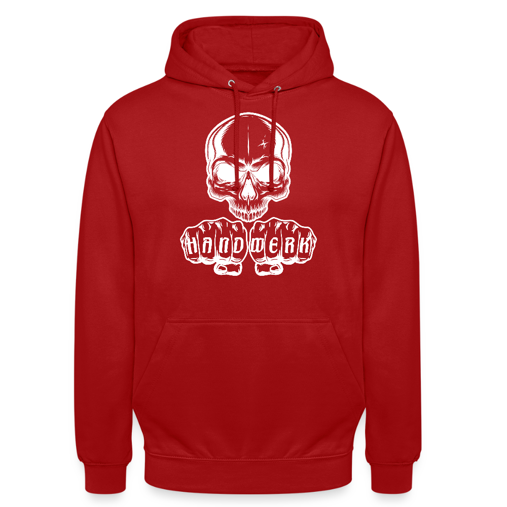 Unisex Hoodie "Skull-Handwerk" Rot Unisex Hoodie